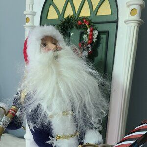 Vintage Pristine Byers Choice Patriotic Santa Sack Full Premium Doll 2002